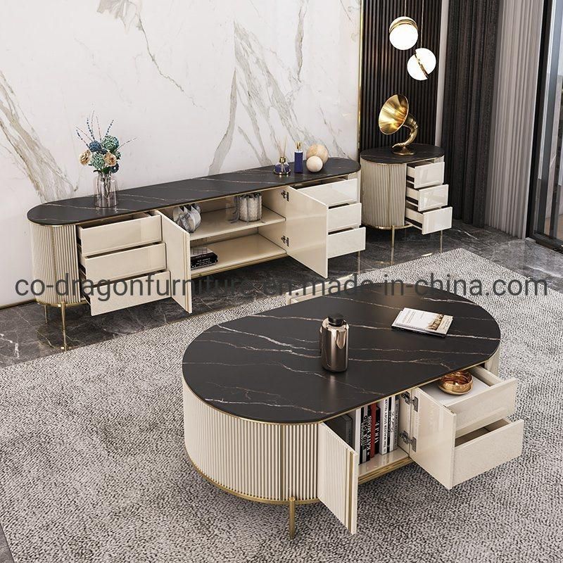 New Design Living Room Furniture Ellipse Coffee Table with Top