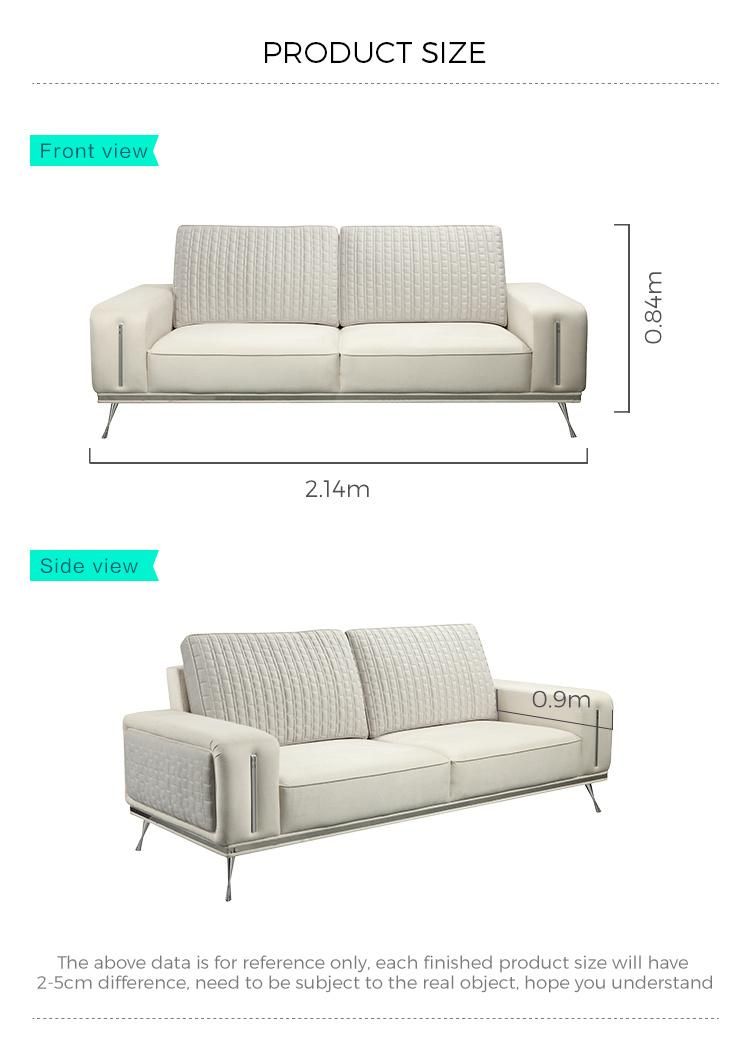 Linsy Luxury White Fabric Sofa Set Designs Jym2185