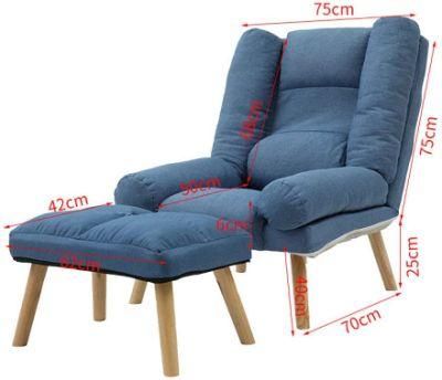 Living Room Bedroom Adjustable Sofa Chair with Footstool