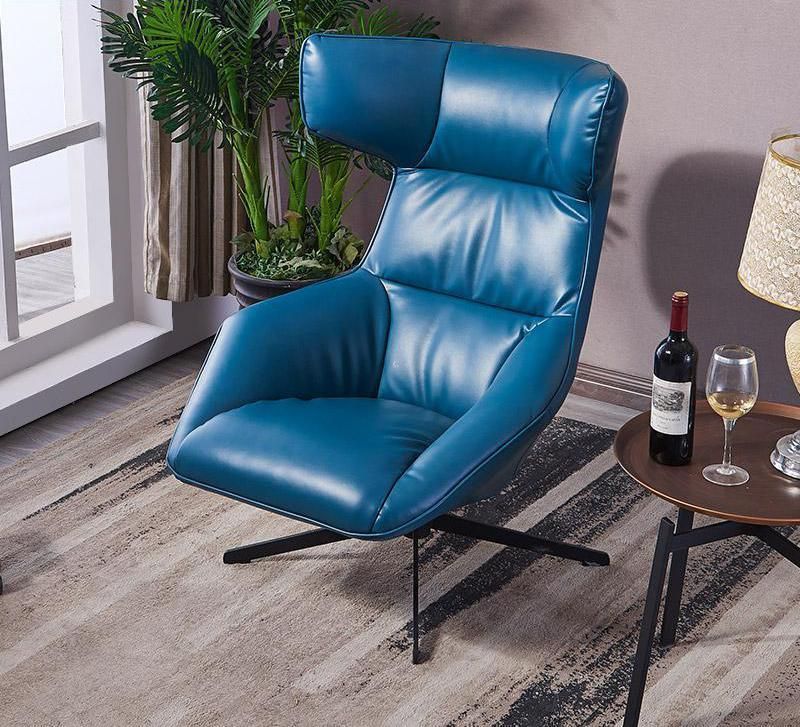 Home Furniture High Back Leather Metal Legs Swivel Leisure Chair