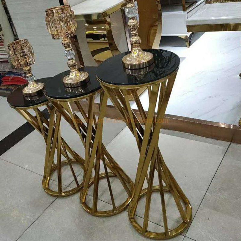 Stainless Steel Living Room Furniture Hotel Side Table Wedding Party Electroplating Gold Metal Coffee Table