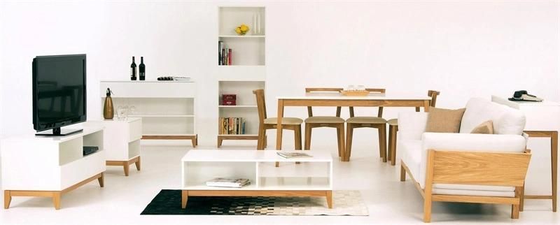 Wooden Coffee Table with Large Storage Space for Living Room