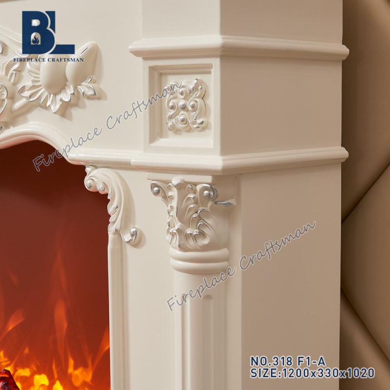 Carving European Style Living Room Furniture Electrical Fireplace (318)