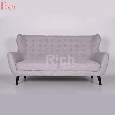 High Back Lounge Couch Grey Fabric Loveseat for Living Room