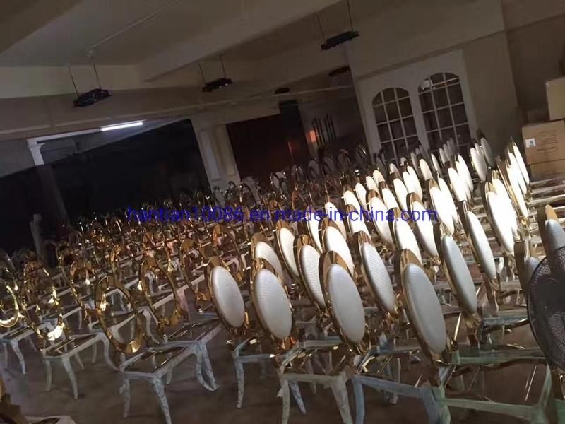 Living Room Chairs Good Quality Stainless Steel High Decoration Back Gold Wedding Chair for Event