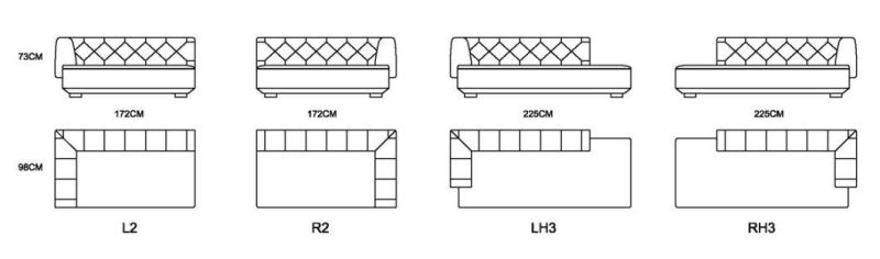 Zhida Luxury Hotel Lobby Chinese Furniture Villa Living Room Modular Button Design Fabric Sofa Set L Shape Sectional Sofa Couch