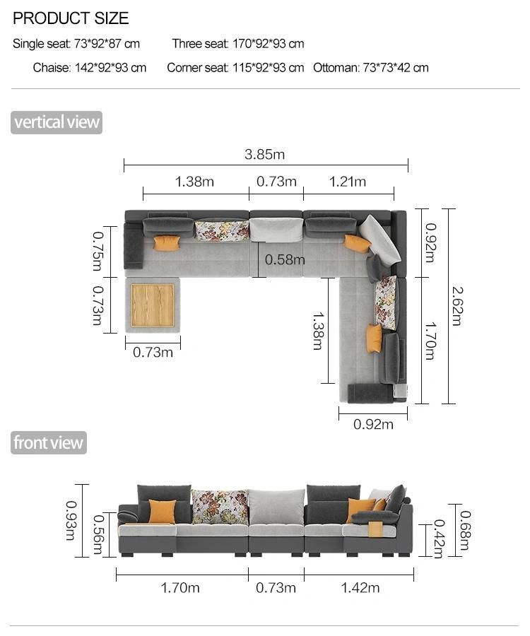 Linsy New Modern Sectional China Fabric Sofa Set 996