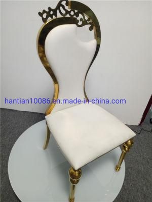 Living Room Chairs Good Quality Stainless Steel High Decoration Back Gold Wedding Chair for Event