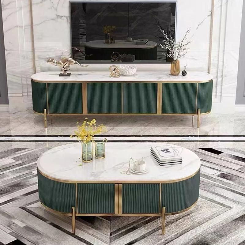 Modern Furniture Large Living Room Marble Top TV Stand Cabinet