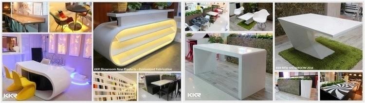 Small Round Coffee Table with Solid Surface Stone Top Ss Bracket (KKR-200218-4)