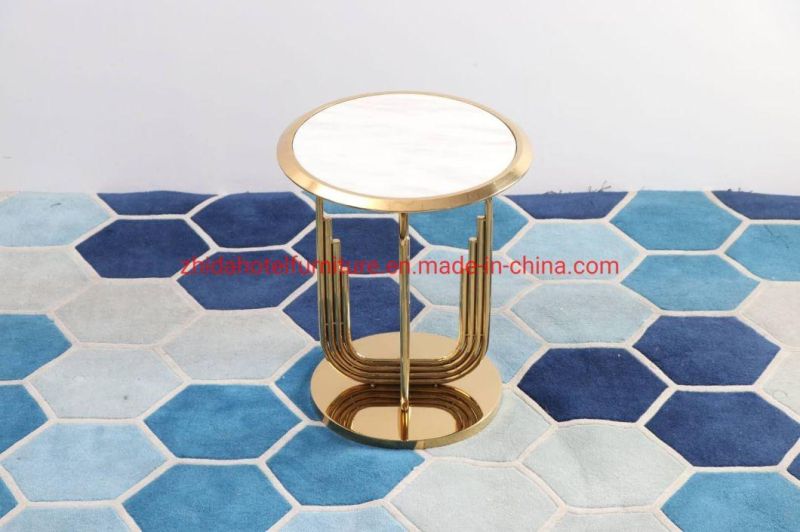 Customized Made Black Marble Coffee Table White and Black Marble Top Gold Coffee Table