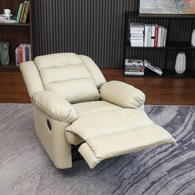 Hot Selling Cheap Home Furniture Manual Recliner Sofa High Quality Air Leather Sofa Office Chair for Living Room Sofa Single Leisure Lazy Sofa