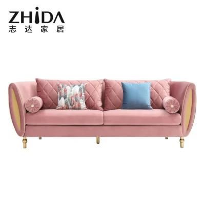 Good Wholesale Price Modern Living Room 1+2+3 Velvet Couch Leisure Home Furniture Luxury Classic Fabric Sofa