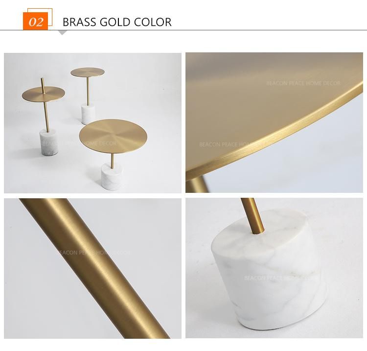 New Design Living Room Luxury Gold Stainless Steel Side Table