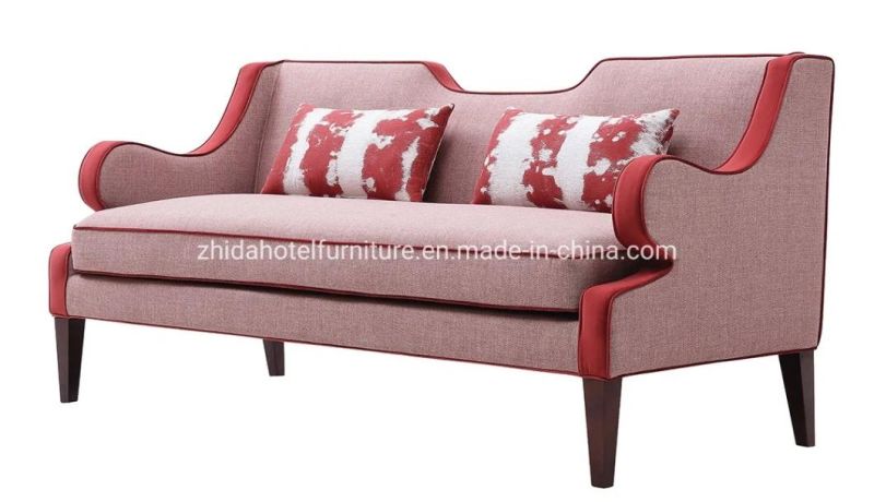 Modern Hotel Furniture Home Living Room Fabric Wooden Leg Sofa