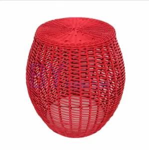 New Style Creative Hand Weaving Colorful PE Rattan Stool