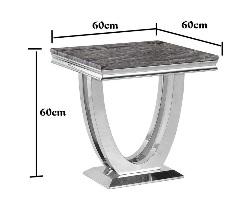 Modern Stainless Steel Home Living Room Furniture White Rectangle Top Grain Coffee Shaop Table