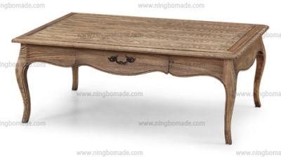 Antique French Vintage Furniture Nature Ash Single Drawers Coffee Table