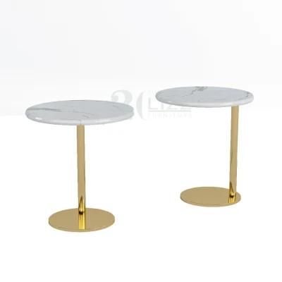 Factory Direct Sell Modern Home Furniture Glass Marble Dining Table with Stainless Steel Feet