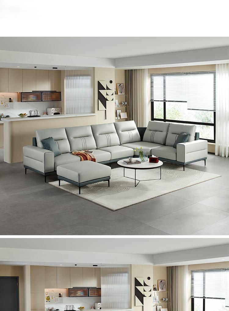 ISO 8191 Genuine Living Room Furniture Modern Style Leather Sofa Hot Sale Tbs061