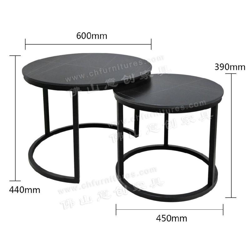 Italian Style Light Luxury Simple Huayan Slate Household Small Round Combination Coffee Table