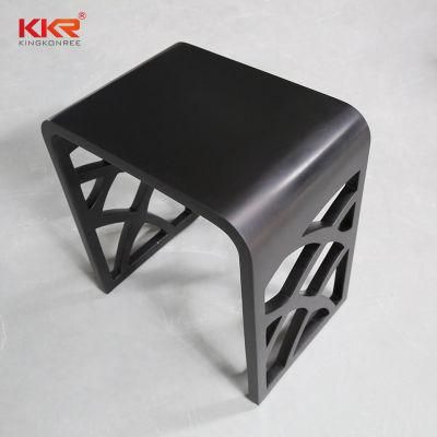 Luxury Black Design Artificial Resin Stone Bath Shower Stool