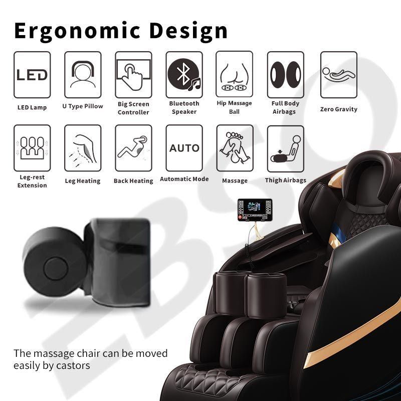 Massage Chair 8d Zero Gravity Luxury Shiatsu Feet Massager Massage Oreiller