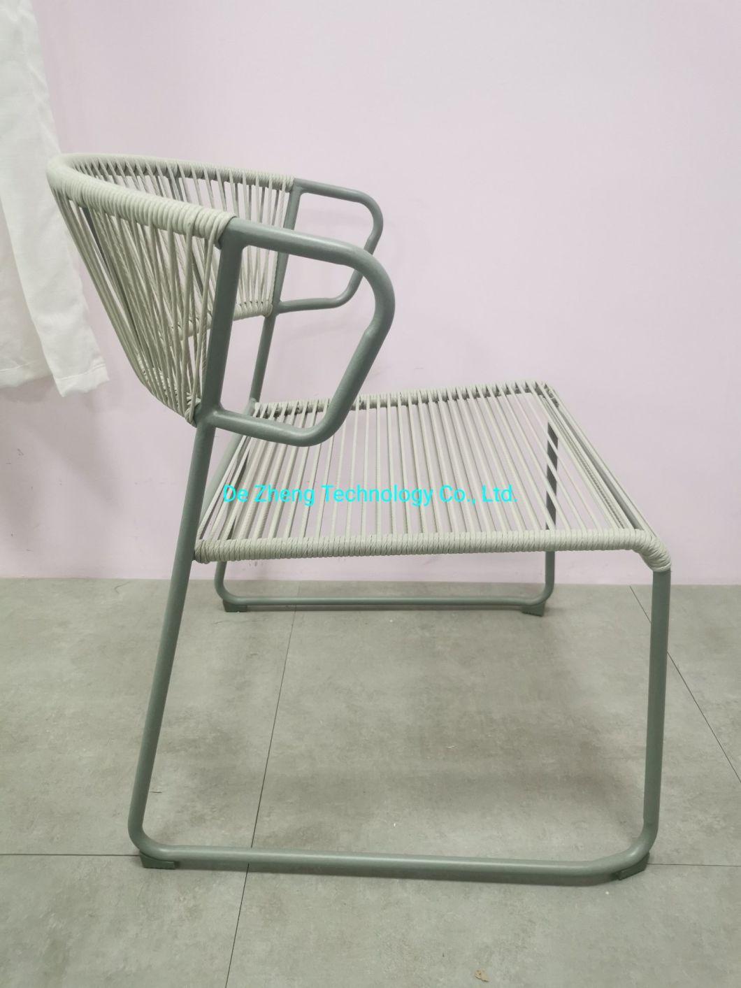 High Quality Patio Furniture PE Rattan Rope Aluminum Frame Garden Outdoor Indoor Leisure Chair Set