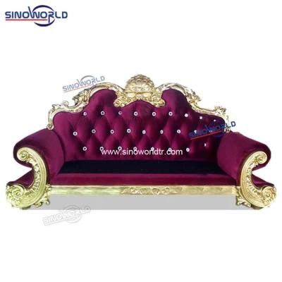 Royal Luxury High Back Wedding Salon Throne King Queen Sofa Chair