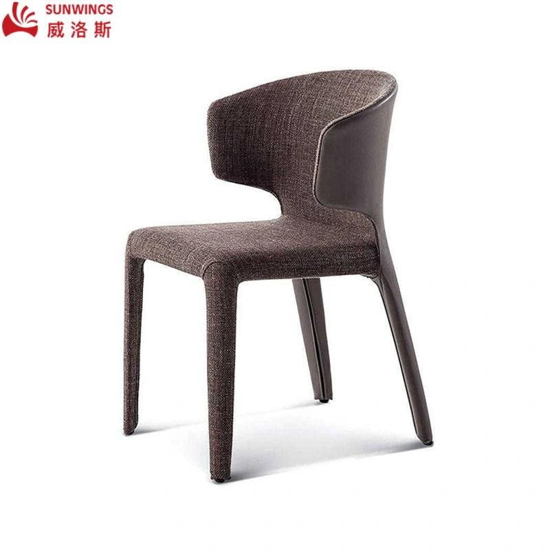 Modern and Simply Design Solid Wood Fabric All - Covered Dining Chair for Living Room