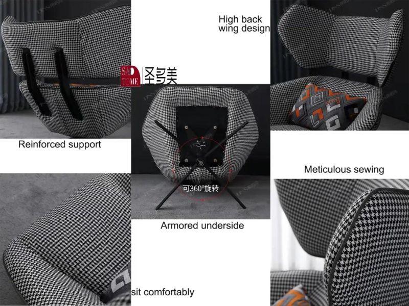 Modern Luxury Hotel Hall Leisure Armrest Furniture Fabric Chair