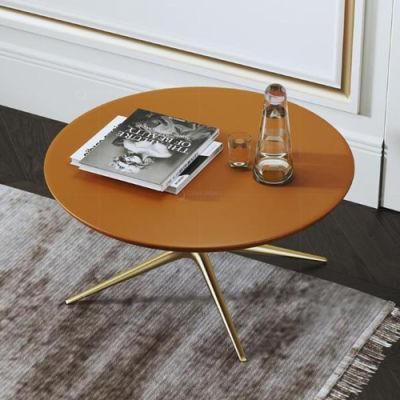 Modern Orange Table Top Living Room Furniture Bed Sidetable