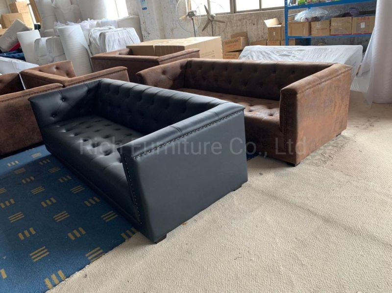 New Design Amercian Style Vintage Leather Sofa Living Room Sofa