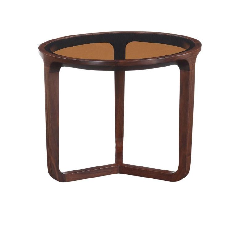 Modern Wooden Marble Top Round Coffee Table for Living Room Hotel Furniture