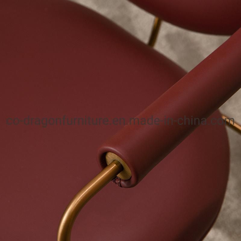 Luxury Metal Frame Leather Simple Leisure Chair for Livingroom Furniture