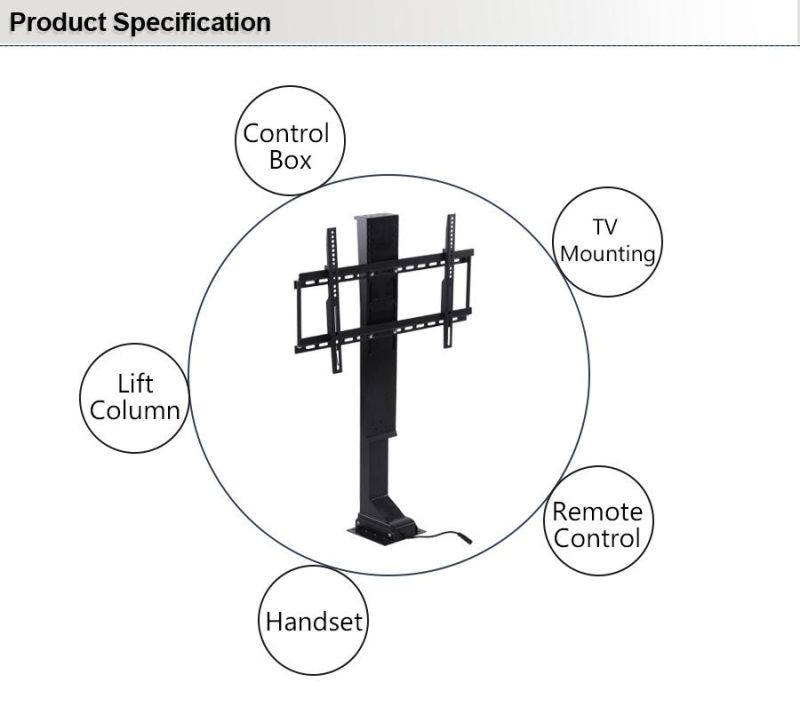 Drop-Down TV Mount Living Room Furniture Electric Height Adjustable Motorized TV Lift Stand