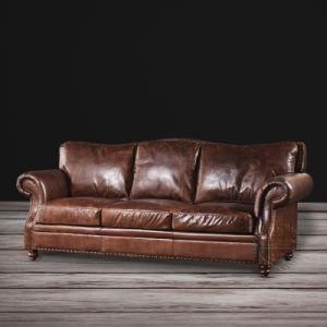 American Style Living Room Furniture Leather Sofa