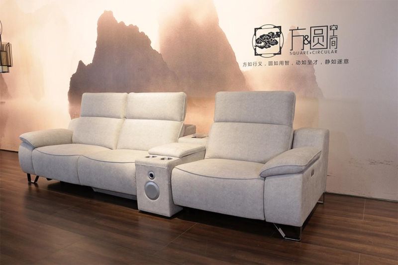 New Arrival European Style Living Room Modern Modular Sectional Furniture Upholstered Electric Recliner Sofa Set