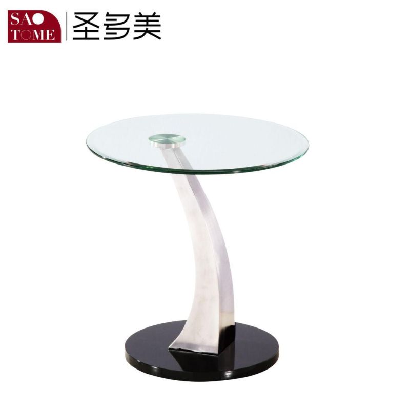 Furniture Top 8mm Transparent Glass Bottom High Gloss Black MDF 25mm Coffee Table