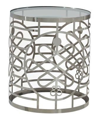 Laser Cutting Side Table with Marble or Glass Top