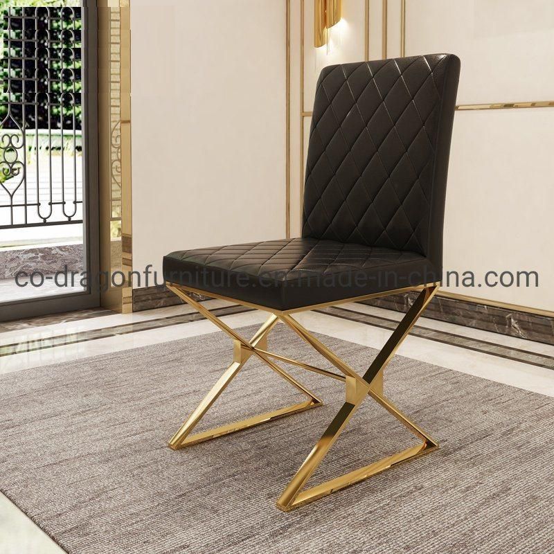 Dining Furniture High Back Steel Frame Leather Dining Chair