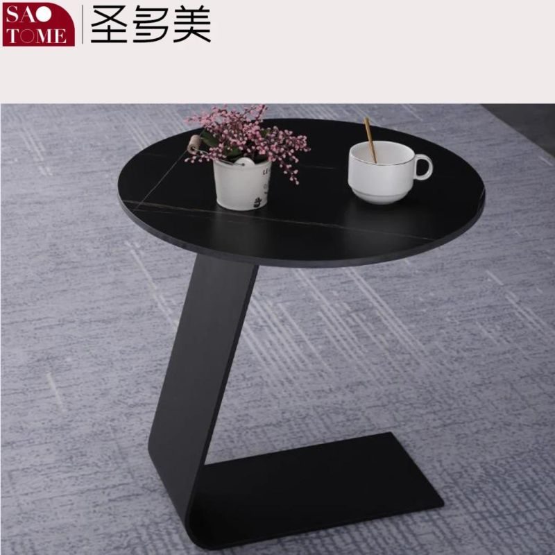 Modern Living Room Furniture Stainless Steel Cone Tube Slate/Marble Countertop Coffee Table