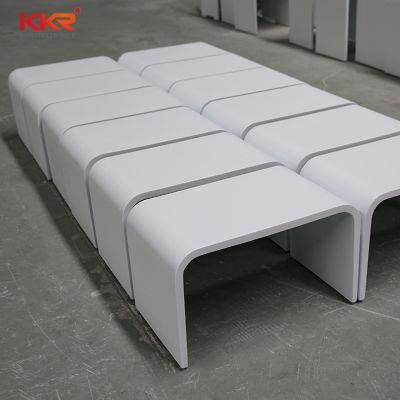 Modern Bathroom Furniture Glossy White Solid Surface Mineral Cast Stone Stool