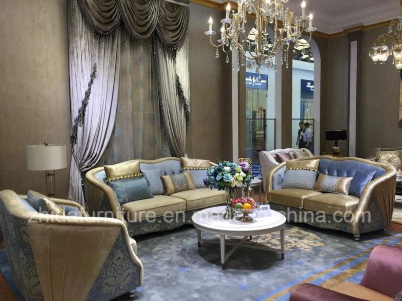 Living Room Modern Antique Design Fabric Home Sofa