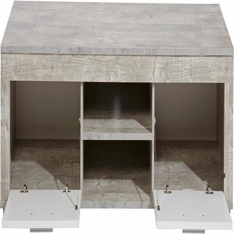Vintage and Ancient Finish Surface Wood TV Stand with Metal Wraps