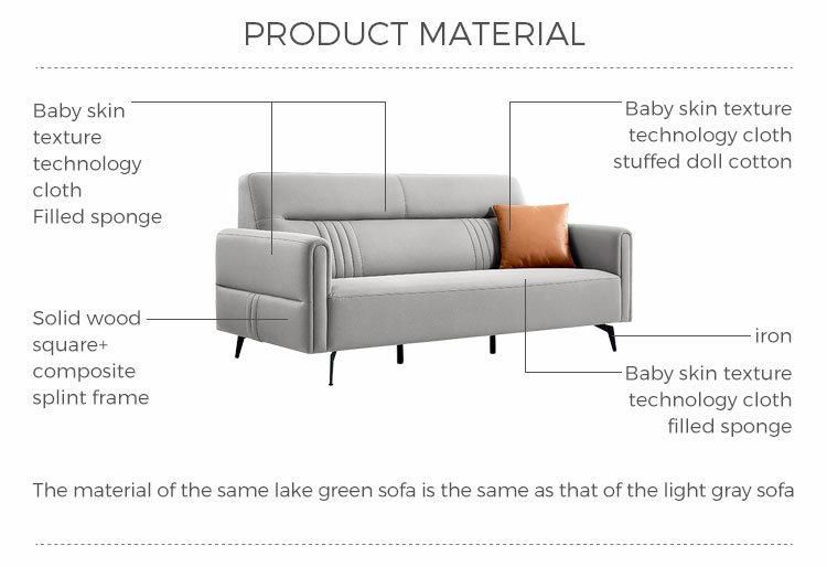 Linsy European Luxury Living Room Green Gray Comfortable Fabric Corner Sofa Couch S333