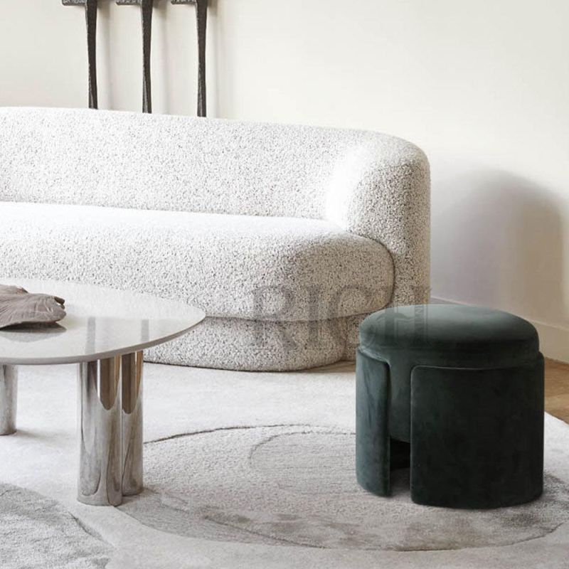 Circle Vanity Make up Stool MID Century Modern Footstool Cover Round Stools Modern Sofa Stool Ottoman