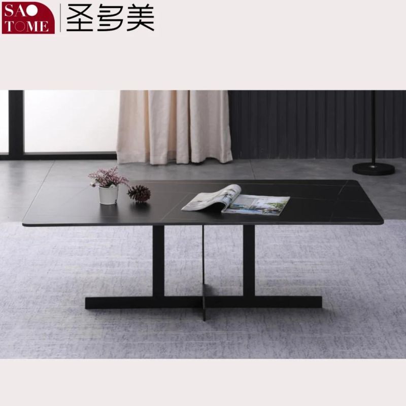 Modern Light Luxury Leisure Furniture Living Room Rectangular Countertop R Angle Craft Coffee Table