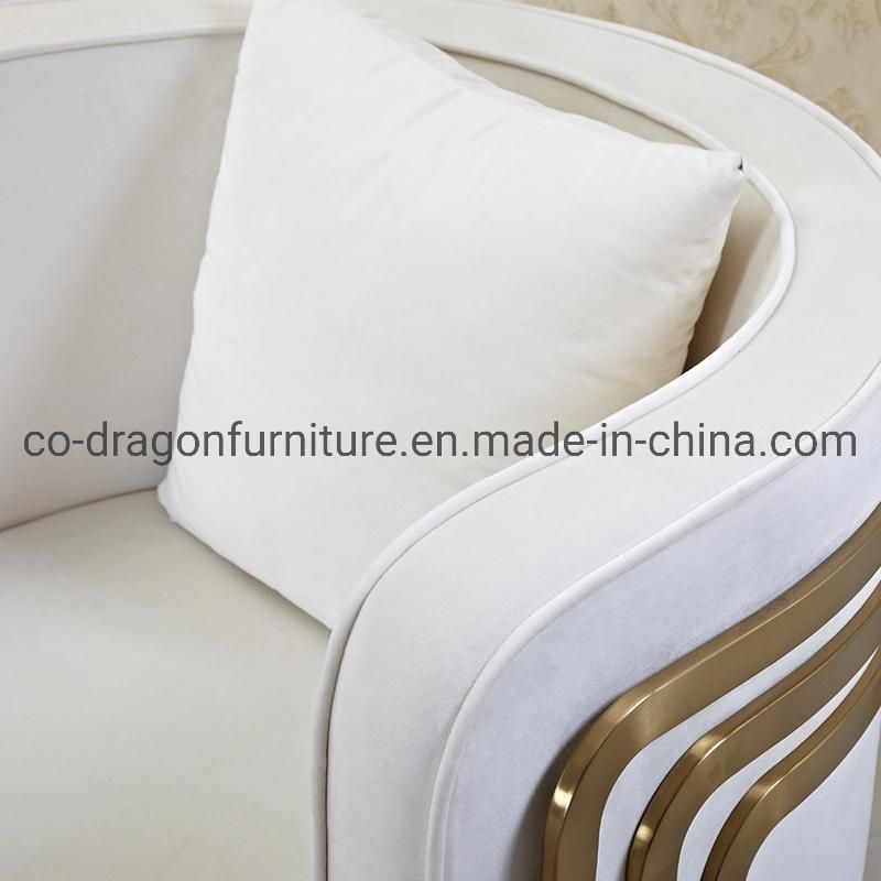 Luxury Home Furniture Gold Stainless Steel Fabric Leisure Chair Set