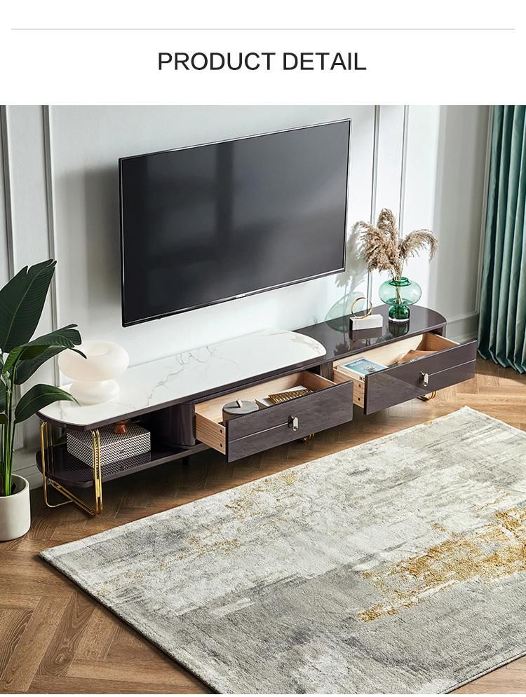 Linsy Metal Glass Table Cabinets Living Room TV Stand Ls368L1